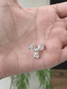 Collar con Colgante de Diamantes Cultivados en Laboratorio con Certificación IGI, Forma Mixta, 2.80ct, Oro Rosa, Corazón y Pera, Regalo de Aniversario de Lujo para Mujer - Product Image 2