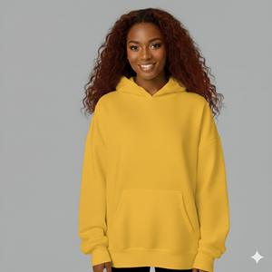 Sweat à capuche streetwear pour femme en molleton de coton épais, respirant, séchage rapide, doublé, col rond, manches longues, personnalisable - Product Image 1