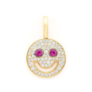 Collier Minimaliste en Or Massif 10K Personnalisé avec Pendentif Sourire et Diamant Moissanite, Bijou Tendance pour Femme, Vente en Gros - Product Image 5