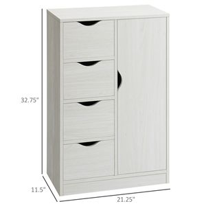 Organizzatore per cassettone in stile moderno a 4 cassetti per ingresso camera da letto soggiorno o bagno-bianco - Product Image 3