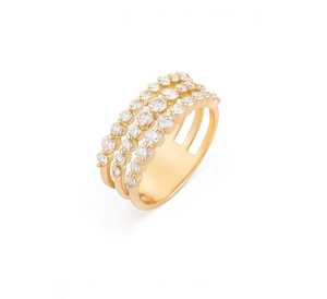 Wholesale Multi <b>Row</b> Graduated Lab Created Diamond Ring 10k 14k 18k Gold Wedding Band Jewelry Manufacturer Custom Daily Wear Band - Product Image 1