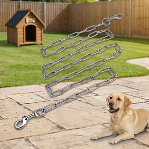 Premium Classic Solid Iron Snap <b>Hook</b> Tie Out Chain 2 End Leash Set for Large Dogs-Stocked Outdoor Use Model DB DJ - Product Image 3