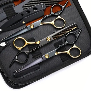 Juego de 9 Tijeras de Peluquería de 15.24 cm, Kit Profesional de Tijeras para Cabello para Salón, Barbería, Estilismo, Corte y Entresacado - Product Image 3