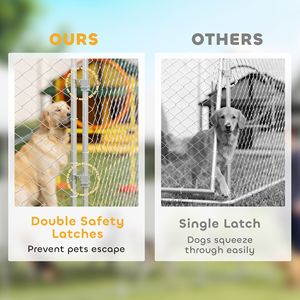 Cuccia per Cani da Esterno Resistente con Tetto Impermeabile, 2 Chiusure Sicure, Recinto a Catena 20x10x7 per Giardino, Gabbia per Animali Domestici - Product Image 6