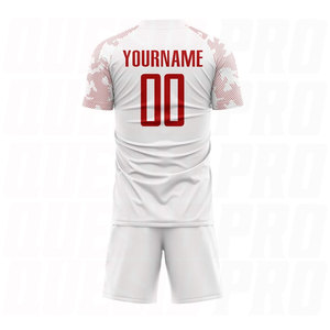 Maillot de football personnalisé blanc et rouge par sublimation pour hommes, femmes et équipes – Léger, respirant, séchage rapide, tenue de sport - Product Image 3