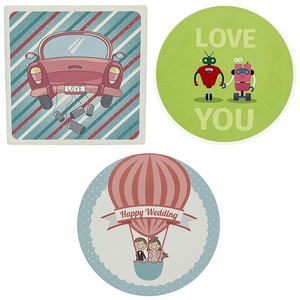 Posavasos redondos personalizados verdes de cerámica clásicos para bebidas de 110mm de diámetro-Regalo de compromiso - Product Image 6