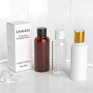 PET Plastic Flip Top Cap-Custom Slim <b>Small</b> Squeeze <b>Bottle</b> Lotion Cosmetic Packaging Unalilia 80ml Serum Oil Cosmo <b>Bottle</b> - Product Image 1