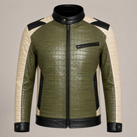 Nouvelle veste de moto en cuir véritable pour homme, saison hiver, avec col montant, couleur et logo personnalisés, service OEM de haute qualité