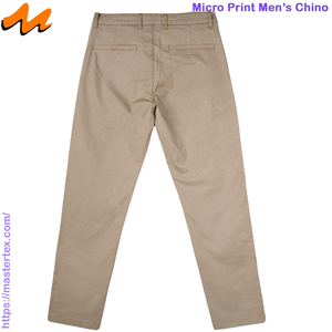 Pantalon chino micro-imprimé mi-lourd pour homme en coton recyclé et élasthanne, extensible, respirant, écologique, pour usage quotidien, durable 6.64 - Product Image 3