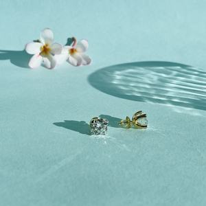 Pendientes de Diamantes Cultivados en Laboratorio Certificados 3.0 CT, Corte Brillante, para Hombre, Oro Amarillo de 14k, Regalo de Compromiso, Boda o Aniversario - Product Image 3