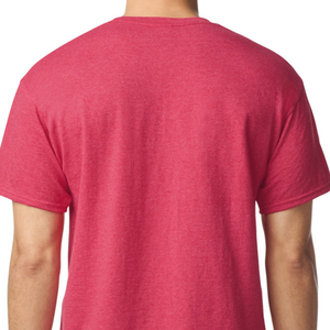 Camiseta para Hombre, Color Rojo Jaspeado, Personalizada, de Algodón, Manga Corta, Cuello Redondo, Ropa Casual, Prenda Lisa al por Mayor - Product Image 6
