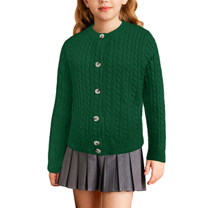 เสื้อแจ็คเก็ตคาร์ดิแกนถักแบบติดกระดุมสำหรับเด็กผู้หญิง ชุดนักเรียนฤดูใบไม้ร่วง แขนยาว สำหรับเด็กผู้หญิงอายุ 5-14 ปี - Product Image 3