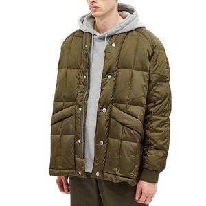 Veste bouffante Olive Manteaux rembourrés pour hommes à impression personnalisée Veste bouffante à bulles Vestes bouffantes bouffantes Olive - Product Image 1