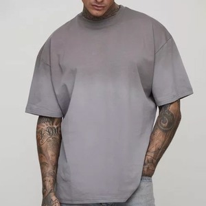 Camiseta Oversize de Manga Corta Azul Jaspeado para Hombre con Estampado Tie-Dye Blanco, 100% Algodón Transpirable, Cuello Redondo, 320g - Product Image 2