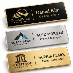 Placa de Identificación Personalizada para Personal, Etiqueta de Nombre Metálica para Empleados, Logotipo de Uniforme Corporativo, Venta al por Mayor - Product Image 1
