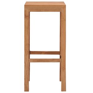 Ensemble de 4 tabourets de bar en teck massif durable, finition bois naturel pour une utilisation durable - Product Image 3