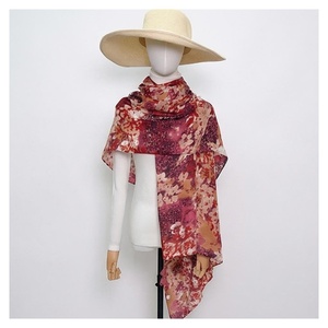 Pañuelo Largo de Seda con Estampado Floral para Mujer, Elegante, Multifuncional, Accesorio de Moda para Todas las Temporadas - Product Image 1