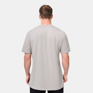 Camiseta de punto con logo digital personalizado, hombros caídos, venta al por mayor, 100% algodón, cuello redondo, corte regular, transpirable, de secado rápido para hombre - Product Image 4