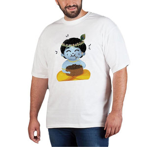 เสื้อยืดคอกลมแขนสั้นสีดำทรงโอเวอร์ไซส์สำหรับผู้ชาย ผ้าถัก สไตล์ลำลอง สีพื้น - Product Image 5
