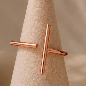 Bague en cuivre pour femme, bague statement, bague de promesse, bague de mariage, bague de fiançailles, bague artisanale en cuivre pour décoration de mariage, cadeau - Product Image 1
