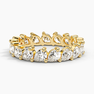 Bague en diamant taille poire à griffes partagées, sertie sur toute la longueur - Product Image 2
