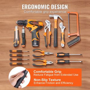 Juego de Herramientas Manuales para el Hogar de 146 Piezas de Acero de Alta Calidad, Taladro Eléctrico con Estuche de Almacenamiento Portátil - Product Image 5