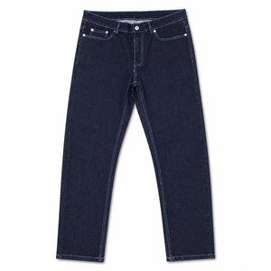 Jean en denim pour femme, délavé clair, coupe large, taille haute, coupe droite, longueur intégrale, style décontracté, 100% coton, couleur unie, avec fente - Product Image 1