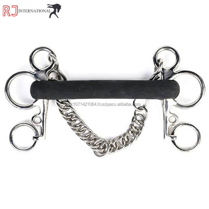 Bocados de Pelham de Acero Inoxidable para Caballos RUBBER MOUTH de 12.5CM y 13.5CM / Bocados de Pelham para Carreras de Caballos con Logotipo Personalizado - Product Image 2