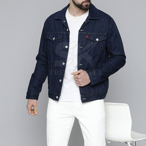 Veste en jean unie surdimensionnée pour homme, la plus vendue, sur mesure, dernier design, prix abordable, service OEM, veste d'hiver pour homme - Product Image 3