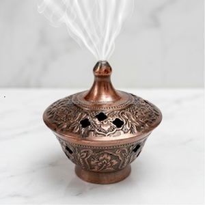 Custom OEM Handcrafted Metal <b>Incense</b> <b>Burner</b> Antique Copper Resin Censer Charcoal <b>Cone</b> Holder Home Fragrance Bulk Supplier - Product Image 1