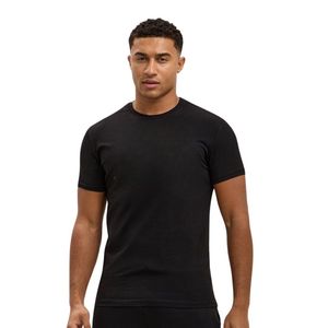 Camiseta Básica Negra para Hombre, Cuello Redondo, Manga Corta, Ajustada, Estilo Casual Urbano - Product Image 4