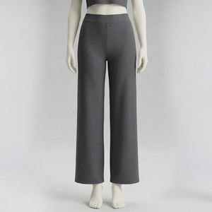 Ensemble 2 pièces personnalisé pour femme, col montant, haut court, pantalon long, tenue de sport décontractée, grande taille pour l'hiver, 100% coton uni - Product Image 5