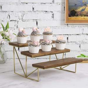 Soporte para Cupcakes con Estructura de Metal de Latón, Soporte de Servicio Escalonado para Aperitivos y Postres, Exhibidor Elegante para Fiestas y Bodas - Product Image 3