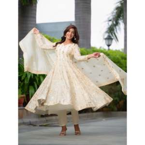 ชุด anarkali และกางเกงผู้หญิงที่สวยงามพร้อม dupatta สำหรับปาร์ตี้ - Product Image 1
