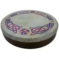 Instrumento de Percusión con Parches de Piel de Cabra, Tambor Tradicional con Aro de Madera de Sauce para Bodhrán, Tamaños 14', 16' - Product Image 2