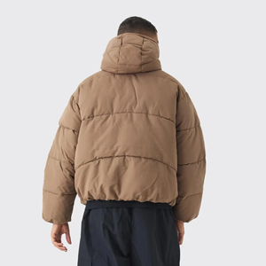 OEM ODM Custom Logo Men's Color Block Puffer Jacket Hooded Winter <b>Bubble</b> <b>Coat</b> Windproof Warm Streetwear Hip Hop Outerwear - Product Image 6