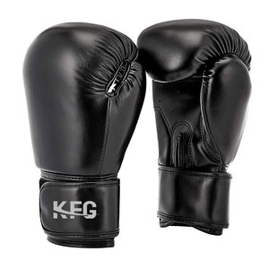 Adjustable Leather Kick Boxing <b>Gloves</b> Breathable <b>Moisture</b>-Wicking Hook Loop Closure Made for Strength Training Sparring Long - Product Image 1