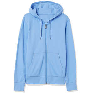 Sudadera con Capucha y Cierre de Cremallera Unisex, Color Azul Claro, Corte Regular, Felpa Francesa, Estilo Casual, Color Sólido, Ropa de Otoño, Nuevo Diseño de Invierno 2026 - Product Image 1