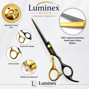 NYBL-55 5.5inch Straight <b>Left</b>-<b>handed</b> <b>Scissors</b> JAPAN 440C Sharp 58-59HRC Hardness Stainless Steel Handle Barber Shears Hair 28 - Product Image 6