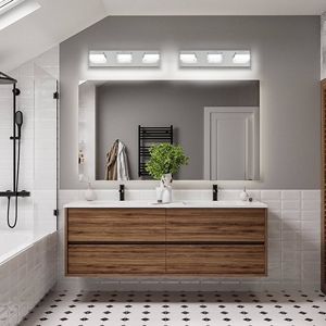 Applique murale moderne en chrome à LED pour salle de bain, design élégant et minimaliste, 3 lumières, économe en énergie et facile à installer - Product Image 1