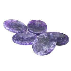 Pierre de méditation en Lépidolite naturelle polie pour le soulagement du stress, la méditation et le Reiki - Product Image 2