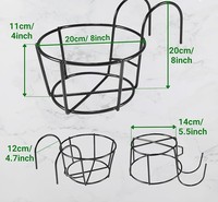 Support rond en métal pour pot de fleurs suspendu, support Gamla pour jardinières de balustrade, support de pot pour décoration de balcon extérieur, plante