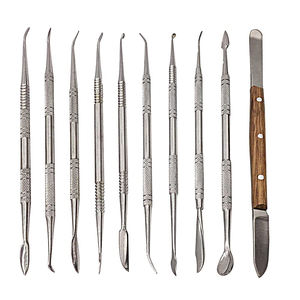 Surtechs – Lot de 10 Couteaux de Sculpture de Cire Manuels en Acier Inoxydable Certifiés CE Classe I pour Laboratoire Dentaire, Instruments Chirurgicaux par Grip Surgical - Product Image 1