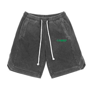 Shorts de sport pour hommes de haute qualité, en molleton épais délavé à l'acide, avec cordon de serrage, style streetwear, pour l'été - Product Image 4
