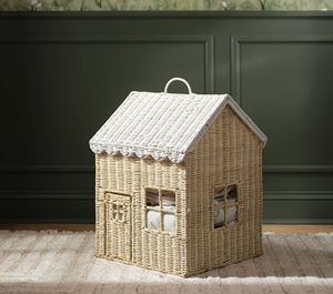 Natural Rattan House Storage <b>Basket</b> Handmade Wicker Rattan Toy Organizer Kids Nursery Storage Kid <b>Hamper</b> <b>For</b> Toys Clothes - Product Image 1