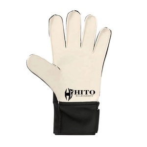 Hot Selling Custom Design Black and White Soccer Goalkeeper <b>Gloves</b> with 4mm German Latex Negative Cut - Product Image 3