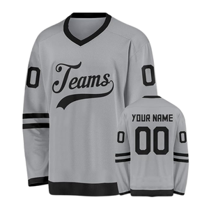 Maillot de hockey sur glace en polyester de qualité supérieure, antibactérien, imprimé avec le nom de l'équipe, votre nom et votre numéro, uniforme de hockey sublimé - Product Image 2