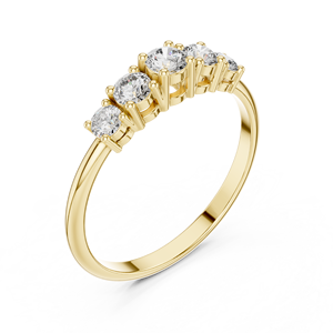 Elegant Multi Stone Round Diamond Collet Setting <b>Ring</b> Gold 14Kt 18Kt Platinum Engagement Wedding <b>Statement</b> Fine Jewelry - Product Image 6