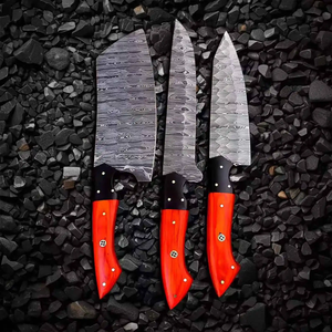 Damascus Steel 67-Layer <b>Knife</b> Set 5-Piece Handmade Wood Handle Razor <b>Sharp</b> Sustainable/Durable Chef <b>Knives</b> Ambidextrous Straight - Product Image 2
