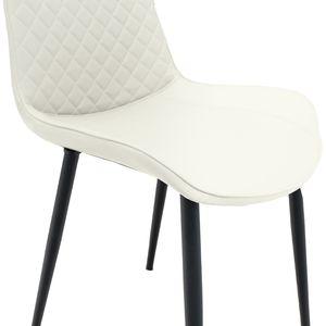 Set di Sedie da Pranzo in Pelle PU Bianca con Gambe in Metallo, Imbottite Senza Braccioli per Cucina, Ristorante e Soggiorno - Product Image 4